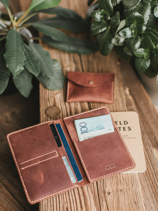 Natural leather wallet